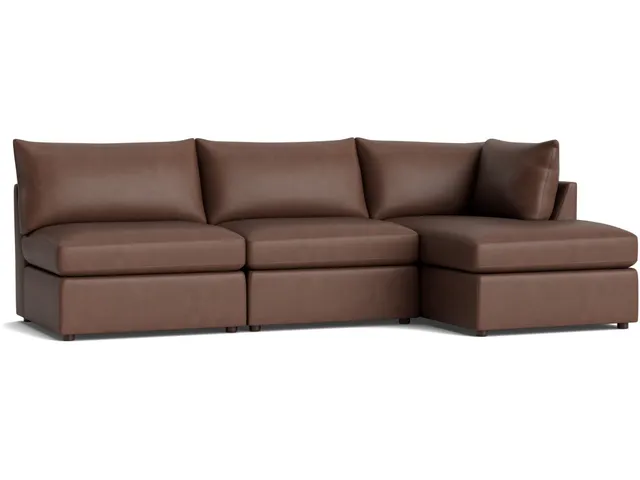 Beckham Leather Modular Chaise Sectional Sofa - Alternative View