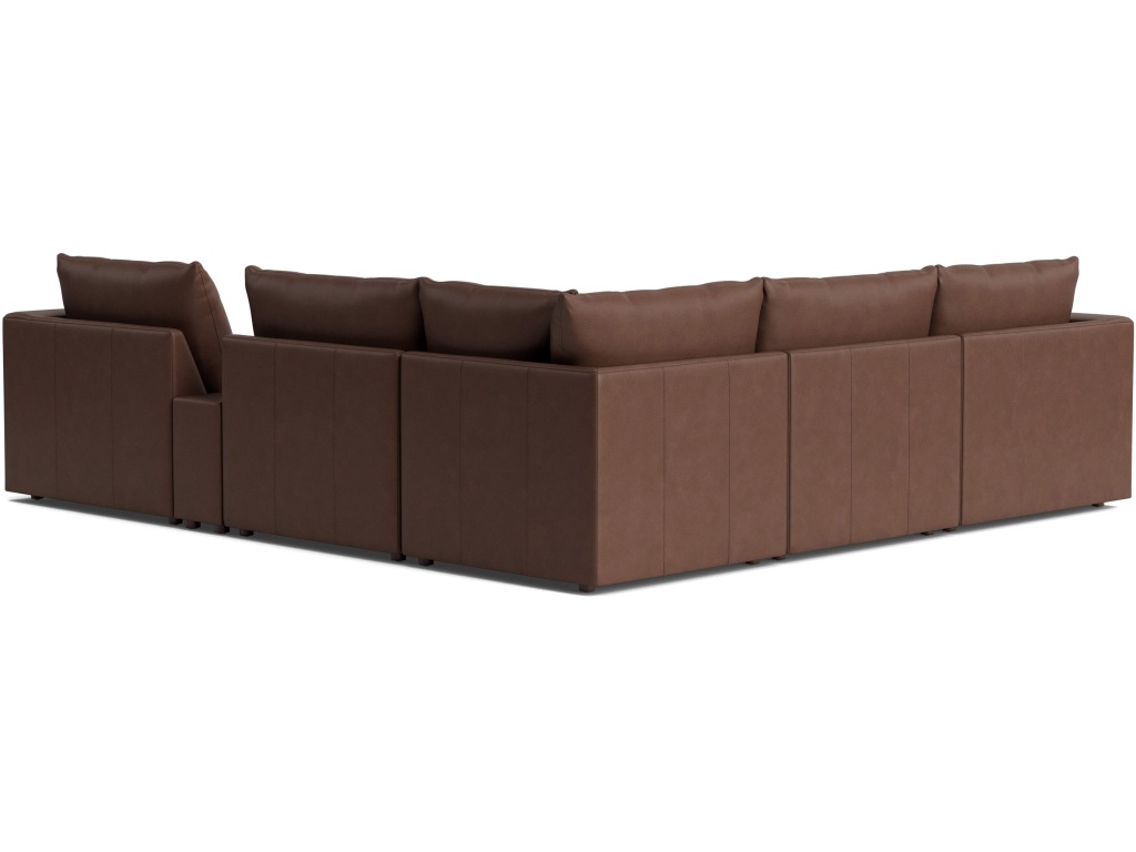 Beckham Track Arm Leather Modular Sectional with Console - image 2