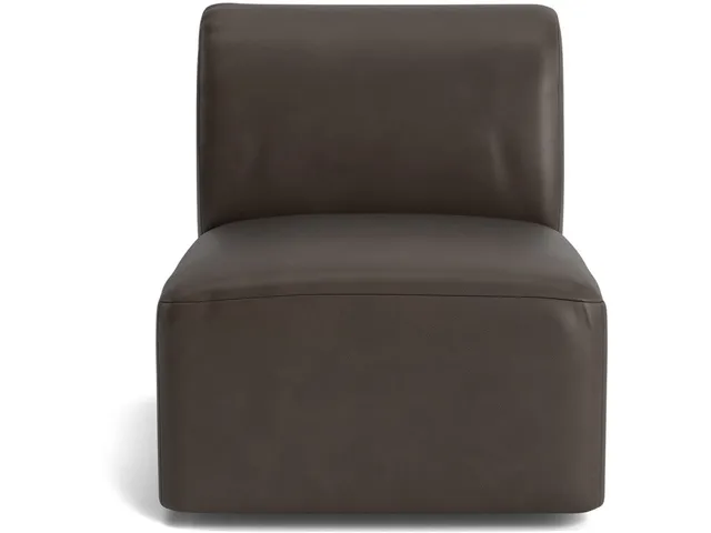 Clyde Leather Armless Swivel Chair - Alternative View