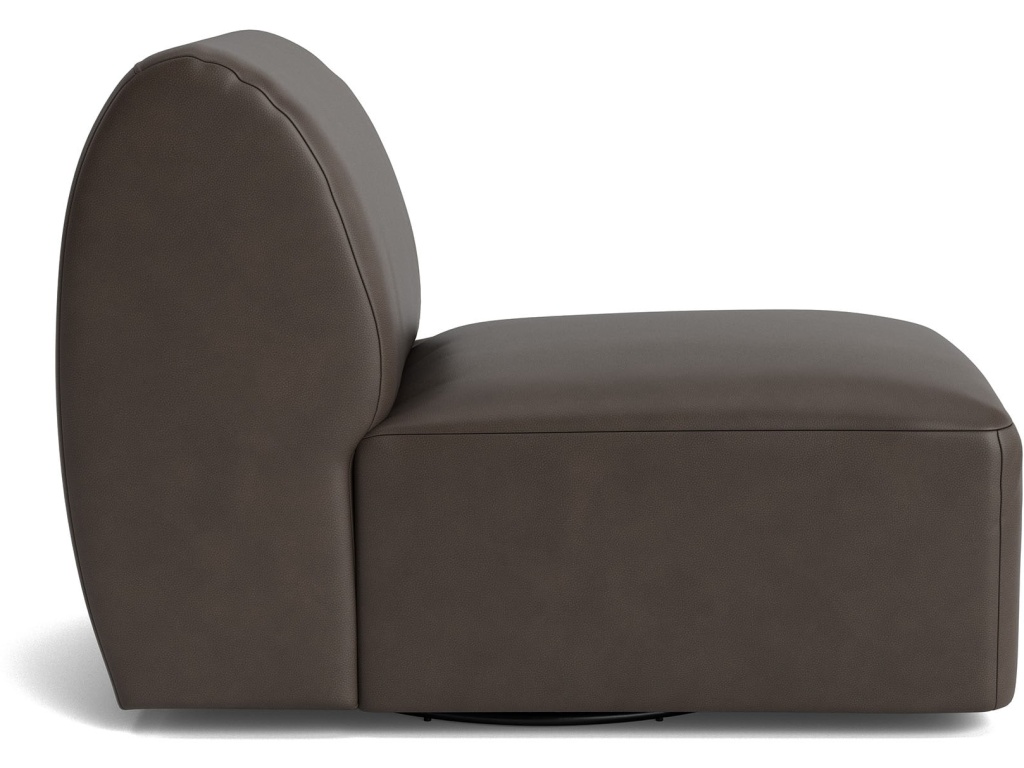 Clyde Leather Armless Swivel Chair - image 2