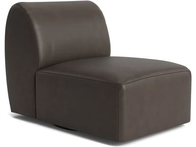 Clyde Leather Armless Swivel Chair