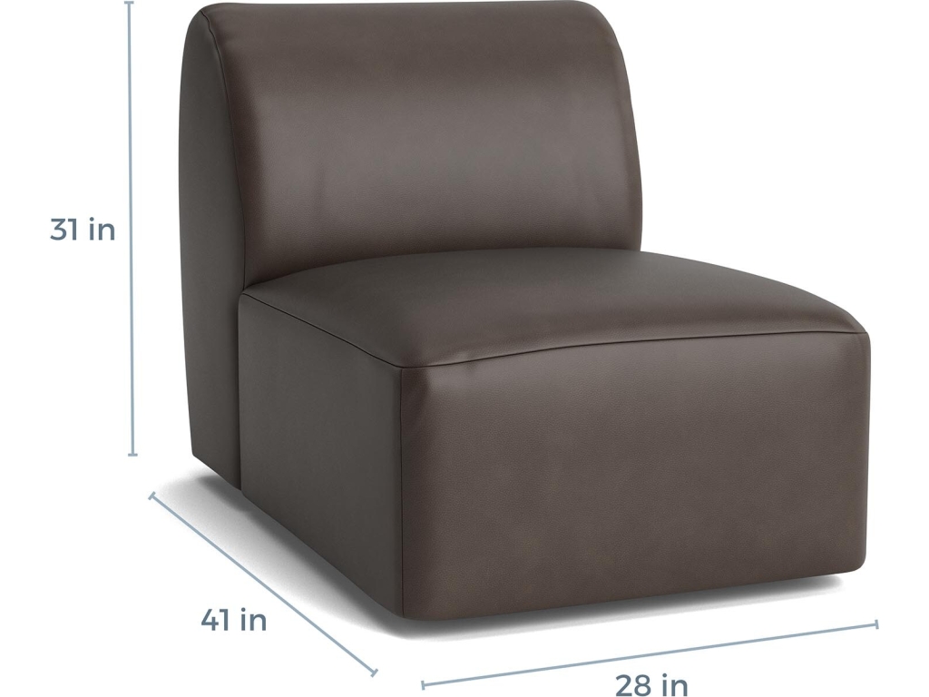 Clyde Leather Armless Swivel Chair - image 4
