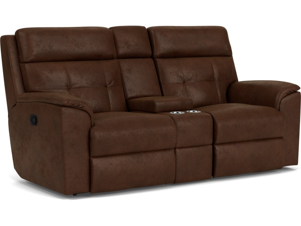 Mason Fabric Reclining Loveseat with Console - image 1