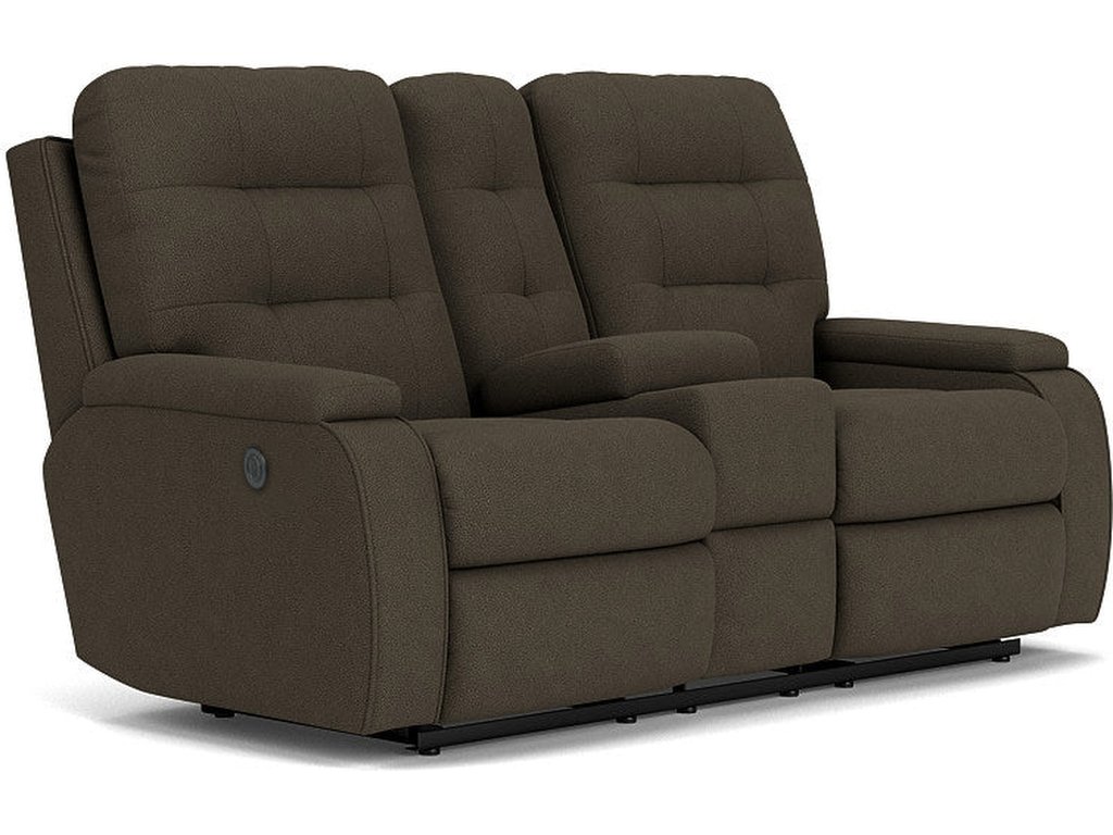 Kerrie Fabric Power Reclining Loveseat with Console - main image