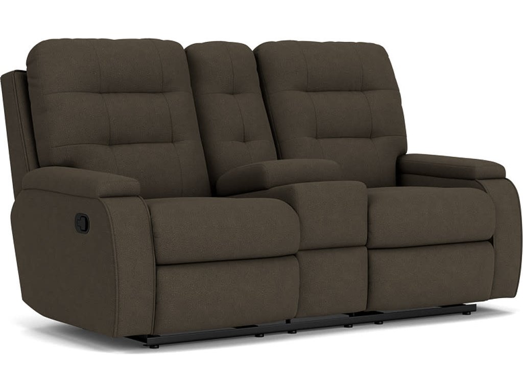 Kerrie Fabric Reclining Loveseat with Console - main image
