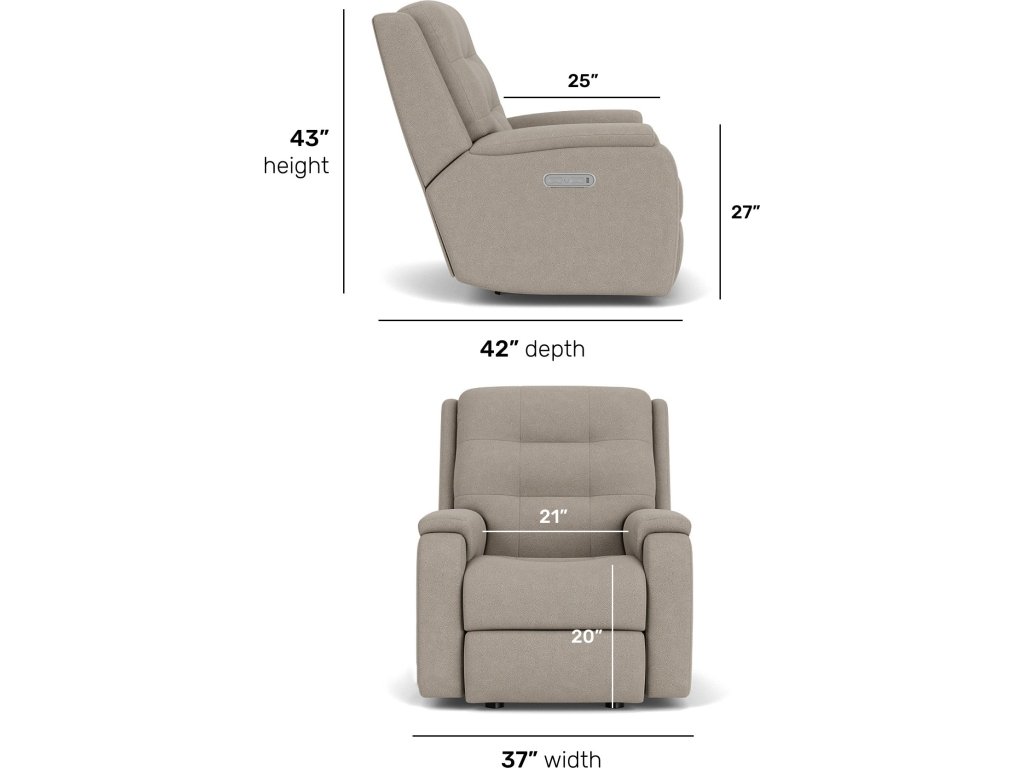 Arlo Fabric Power Rocking Recliner with Power Headrest & Lumbar - image 3