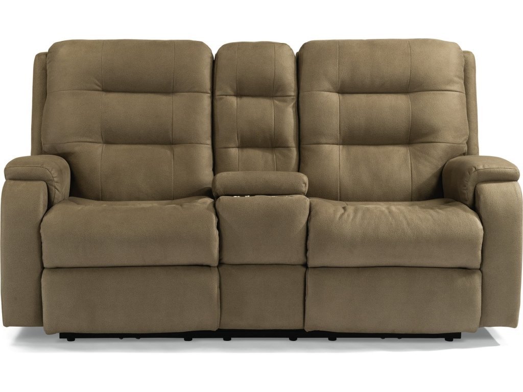 Arlo Fabric Power Reclining Loveseat with Console & Power Headrests - image 1