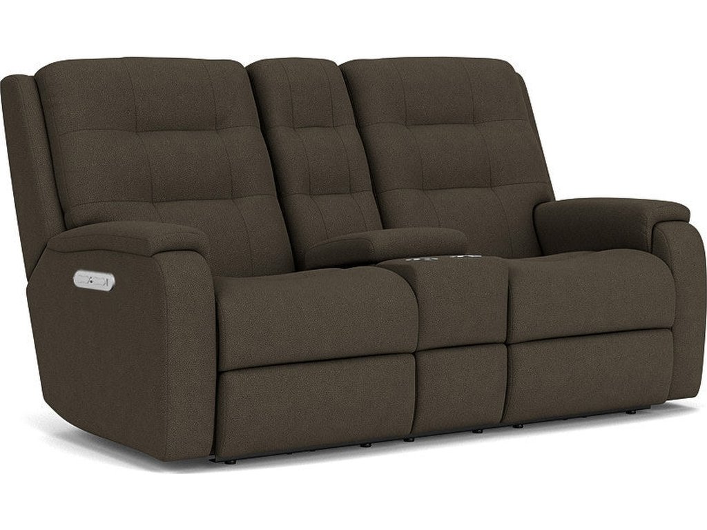 Arlo Fabric Power Reclining Loveseat with Console & Power Headrests - image 3