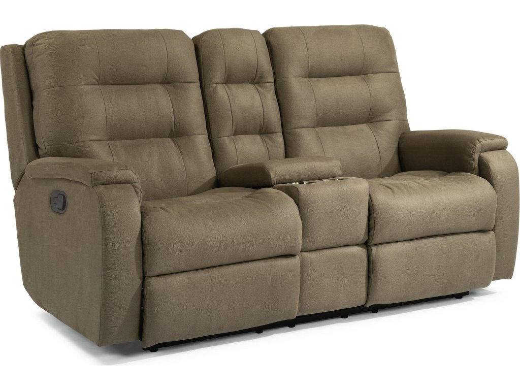 Arlo Fabric Reclining Loveseat with Console - main image