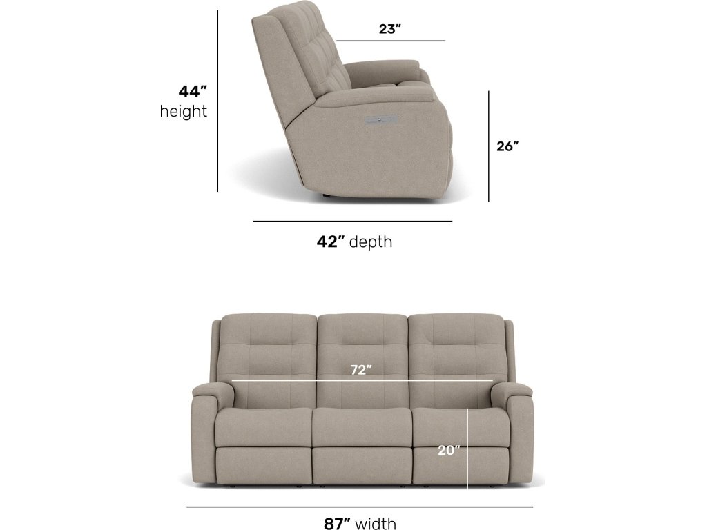 Arlo Fabric Power Reclining Sofa with Power Headrests & Lumbar - image 3