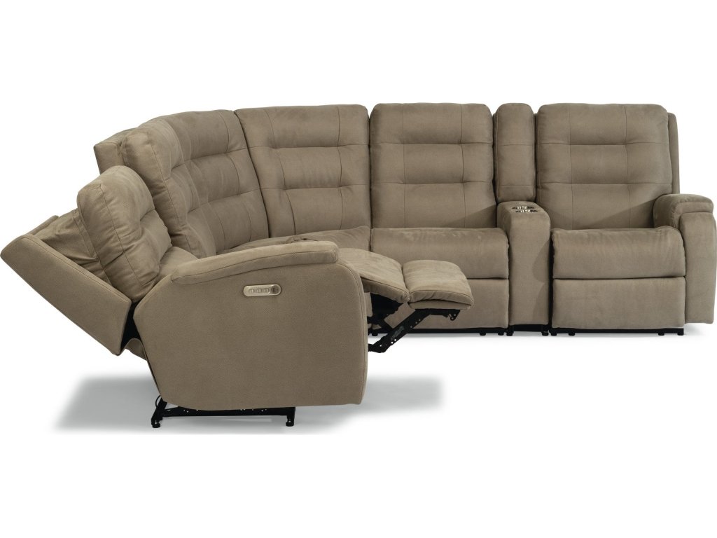 Arlo Fabric Power Reclining Sectional with Power Headrests & Lumbar - image 3