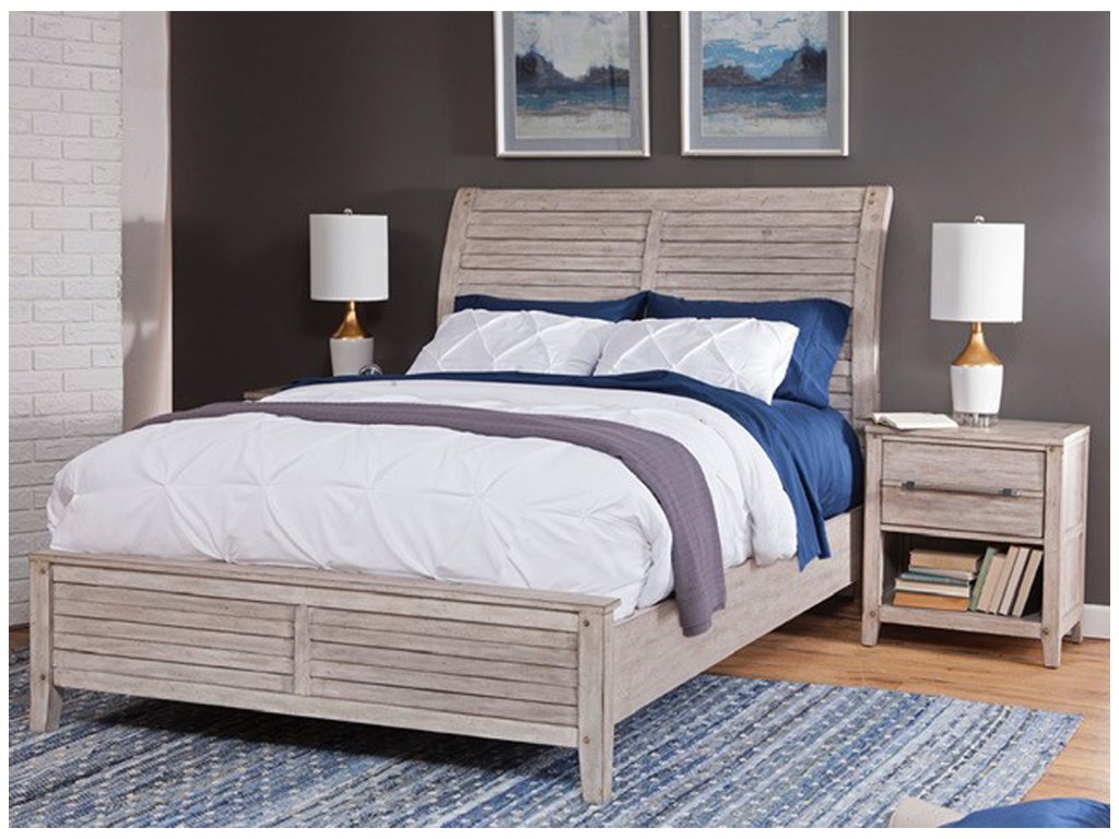 2810 Aurora 4 Pc Bedroom Set- Queen Sleigh Bed, Dresser, Mirror, 1 Drawer Nightstand - main image