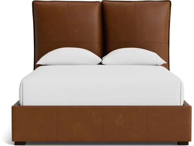 Greer Leather Upholstered Platform Bed