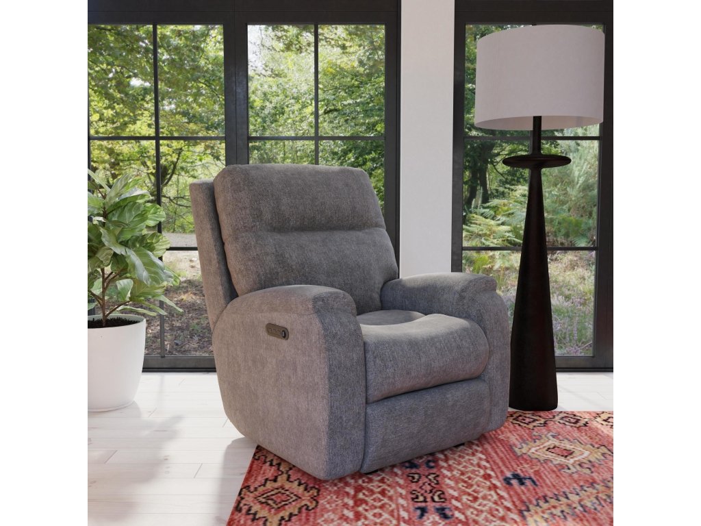 Penn Fabric Power Rocking Recliner with Power Headrest & Lumbar - image 4