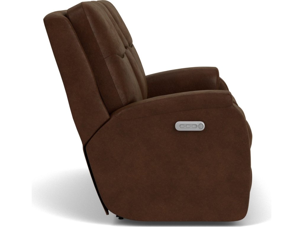 Penn Fabric Power Reclining Loveseat with Console & Power Headrests & Lumbar - image 9