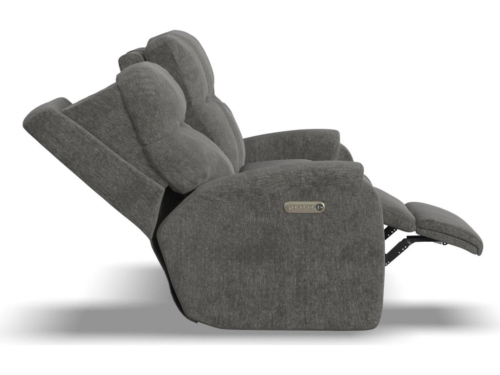 Penn Fabric Power Reclining Loveseat with Console & Power Headrests & Lumbar - image 13