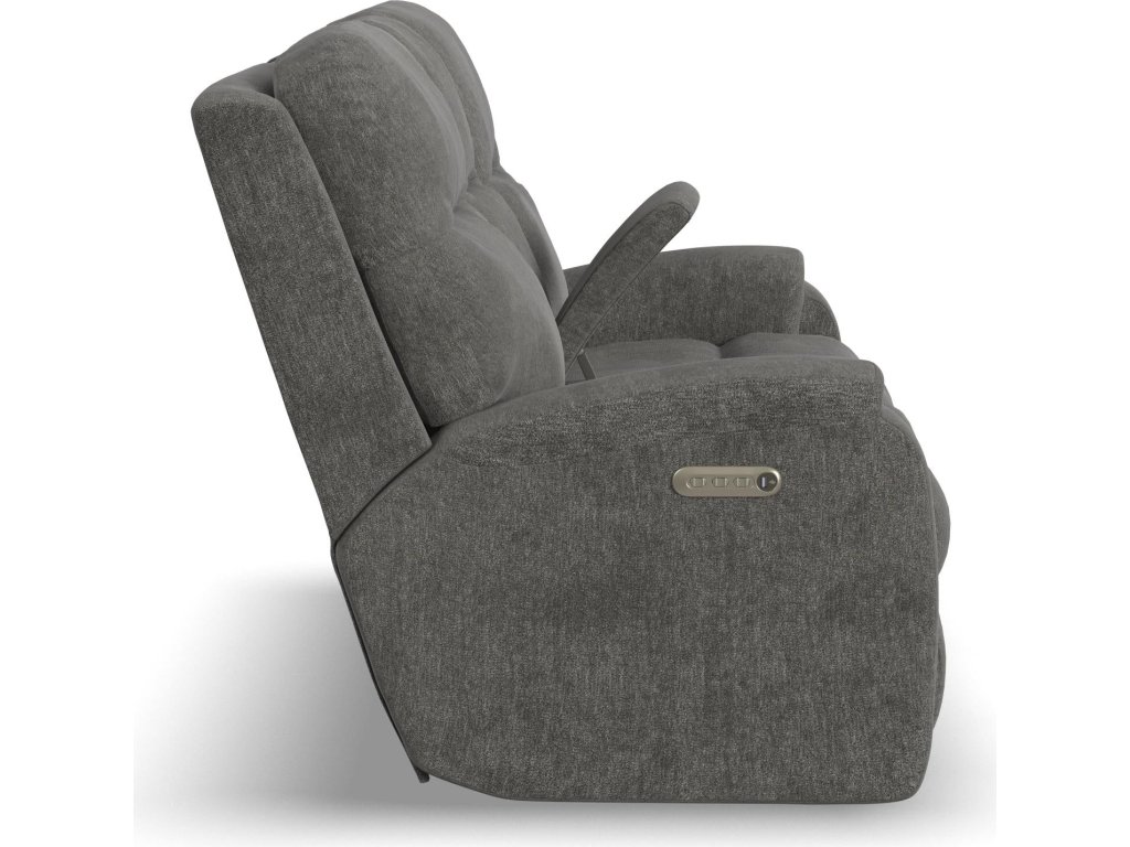 Penn Fabric Power Reclining Loveseat with Console & Power Headrests & Lumbar - image 14