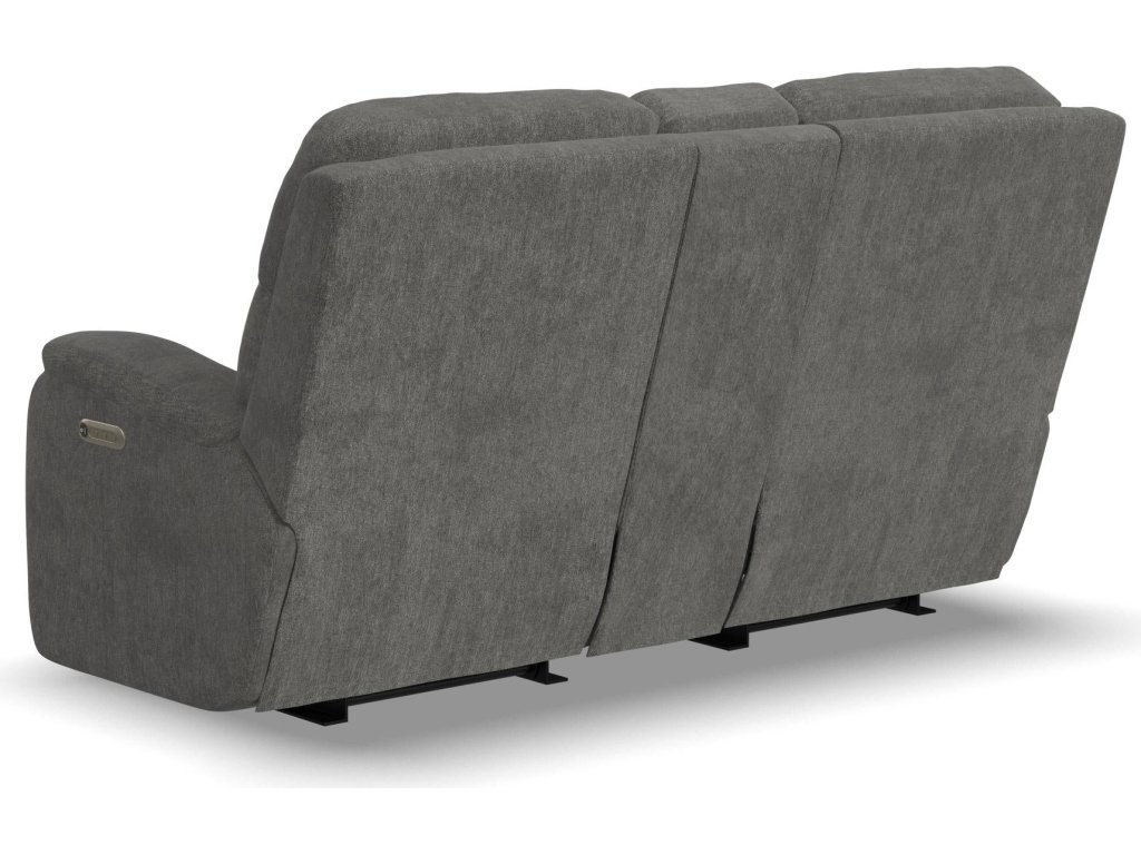 Penn Fabric Power Reclining Loveseat with Console & Power Headrests & Lumbar - image 16