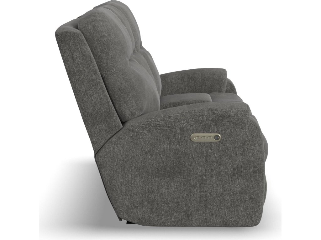 Penn Fabric Power Reclining Loveseat with Console & Power Headrests & Lumbar - image 3