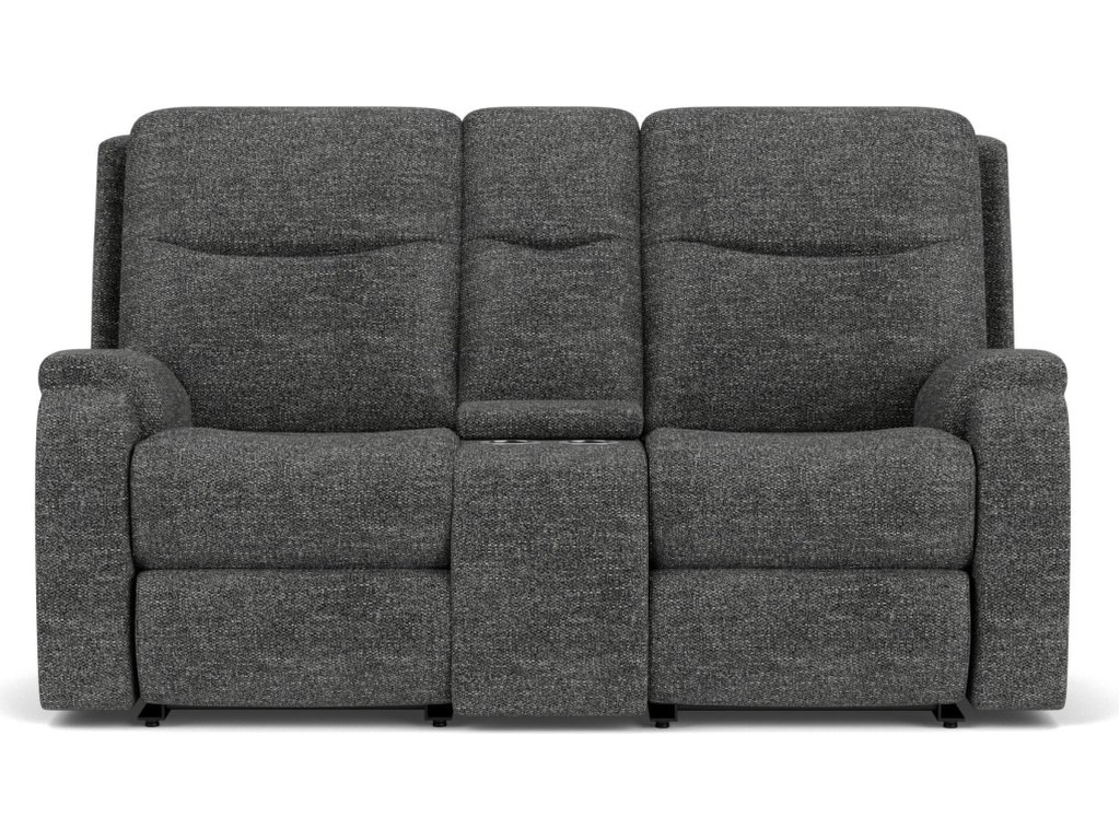 Penn Fabric Power Reclining Loveseat with Console & Power Headrests & Lumbar - image 6