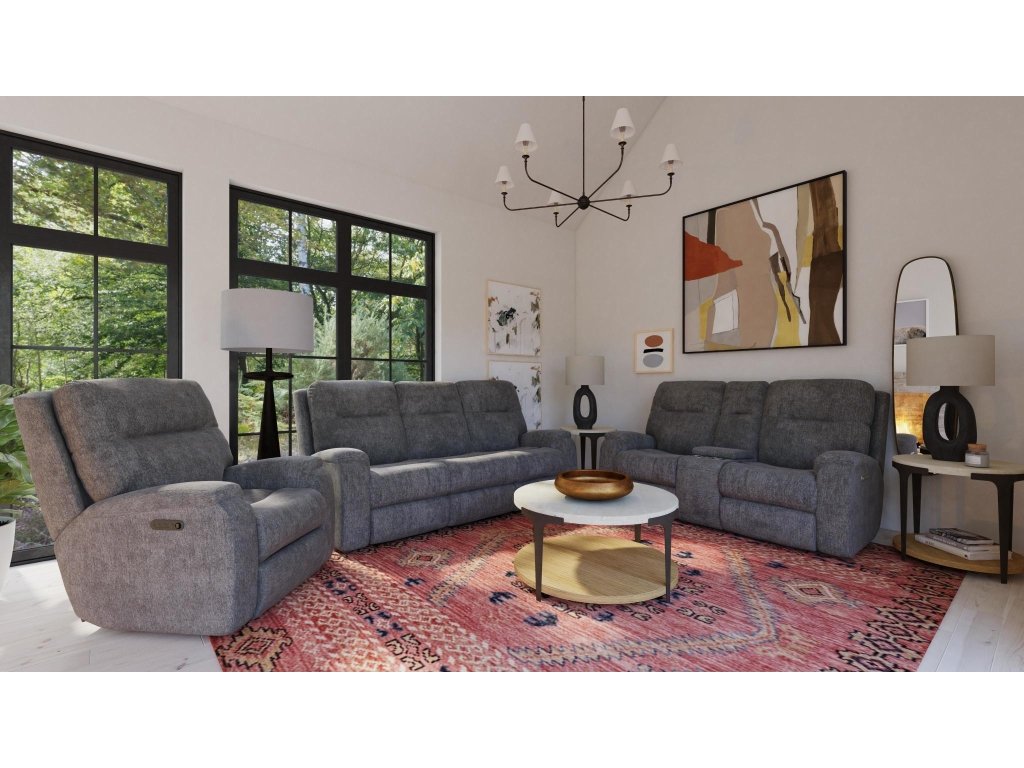 Penn Fabric Power Reclining Loveseat with Power Headrests & Lumbar - image 13