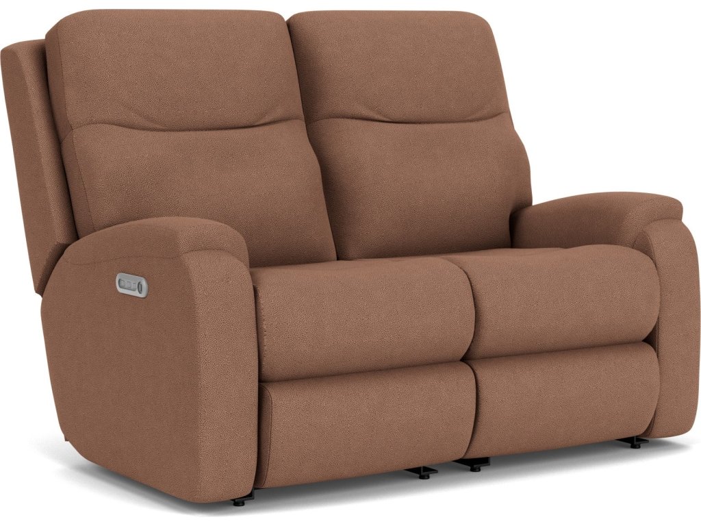 Penn Fabric Power Reclining Loveseat with Power Headrests & Lumbar - image 5