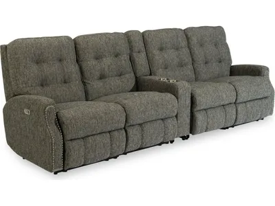 Devon Fabric Power Reclining Sectional with Power Headrests
