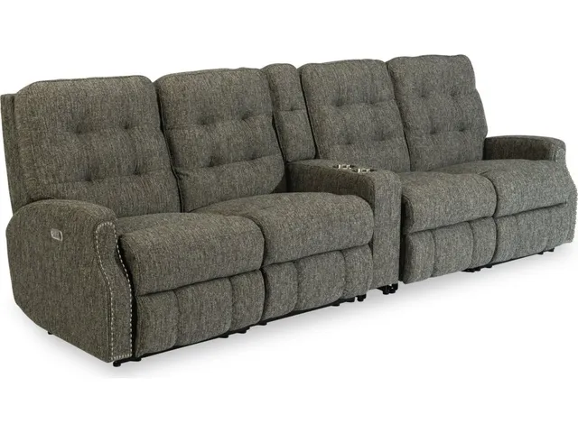 Devon Fabric Power Reclining Sectional with Power Headrests
