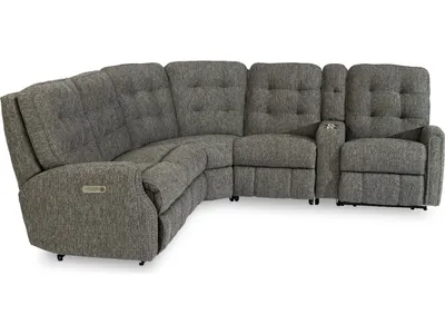 Devon Fabric Power Reclining Sectional with Power Headrests - Alternative View