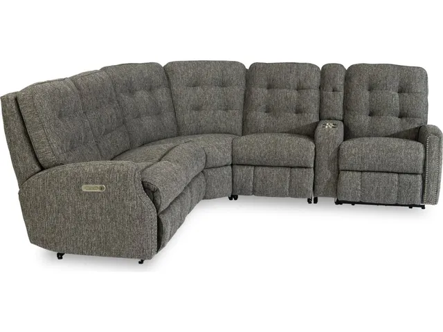 Devon Fabric Power Reclining Sectional with Power Headrests