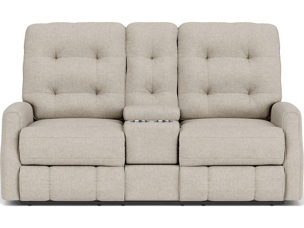 Devon Fabric Reclining Loveseat with Console - image 1