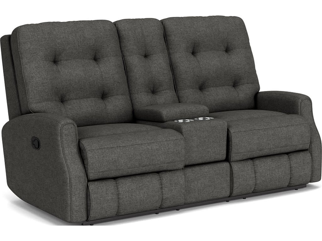 Devon Fabric Reclining Loveseat with Console - image 3