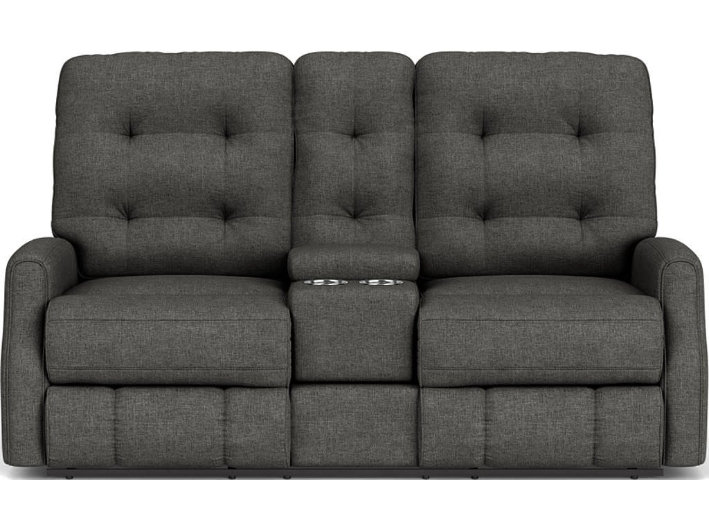 Devon Fabric Reclining Loveseat with Console - image 4