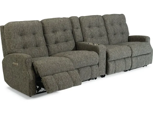 Devon Fabric Power Reclining Sectional with Power Headrests
