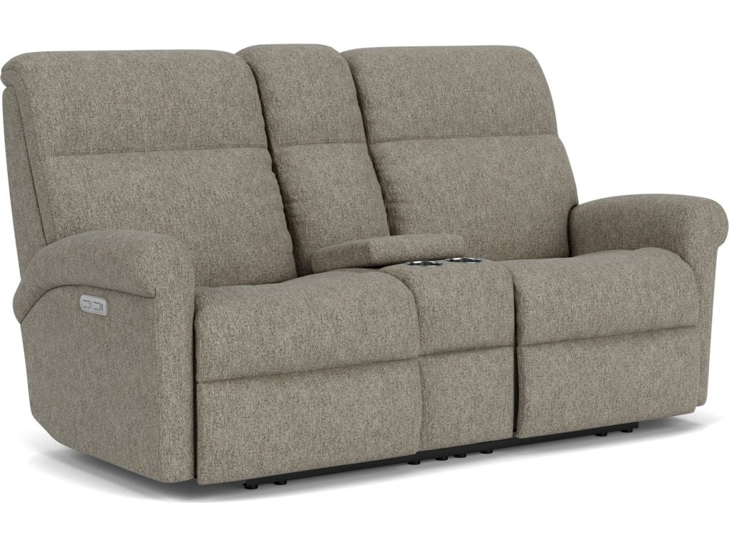 Davis Fabric Power Reclining Loveseat with Console & Power Headrests - main image