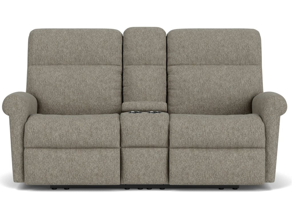 Davis Fabric Power Reclining Loveseat with Console & Power Headrests - image 1