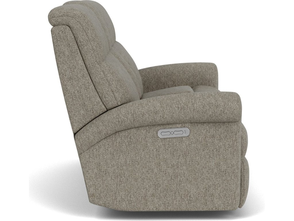 Davis Fabric Power Reclining Loveseat with Console & Power Headrests - image 2