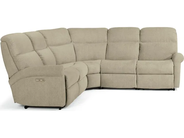 Davis Fabric Power Reclining Sectional with Power Headrests
