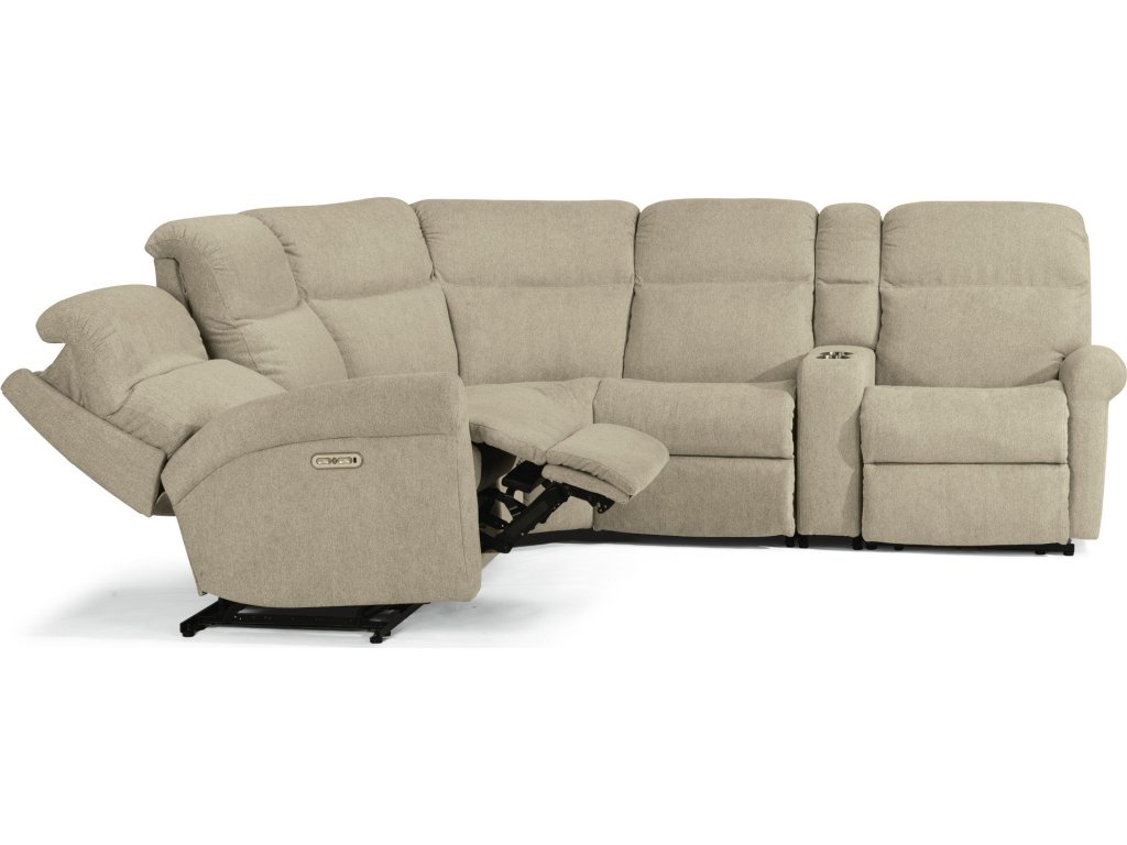 Davis Fabric Power Reclining Sectional with Power Headrests - image 1