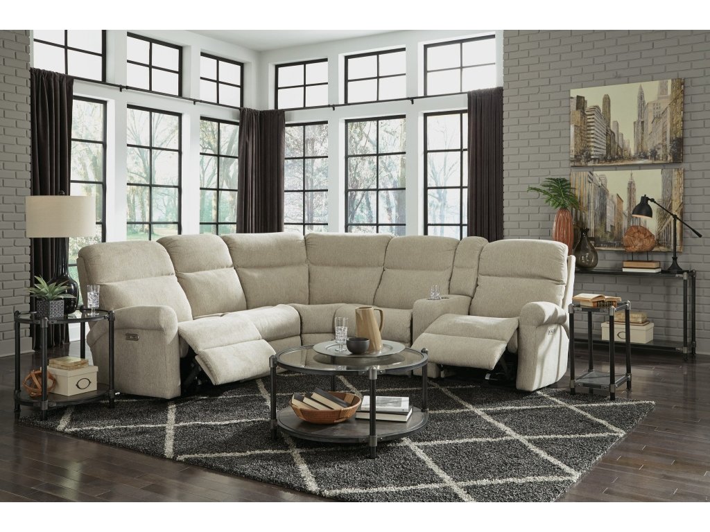 Davis Fabric Power Reclining Sectional with Power Headrests - image 2