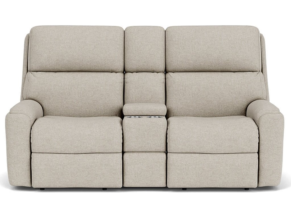 Rio Fabric Power Reclining Loveseat with Console & Power Headrests - image 1