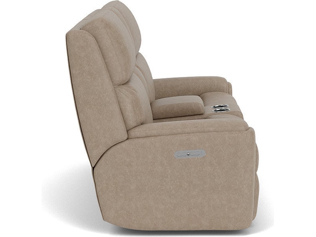Rio Fabric Power Reclining Loveseat with Console & Power Headrests - image 2