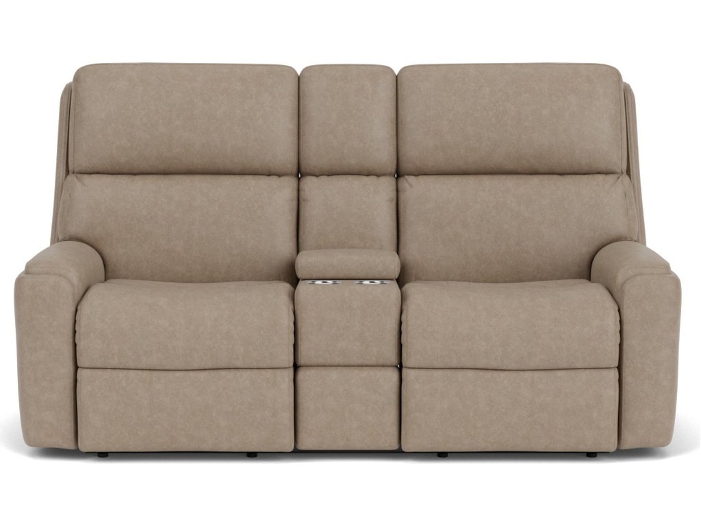 Rio Fabric Power Reclining Loveseat with Console & Power Headrests - image 3