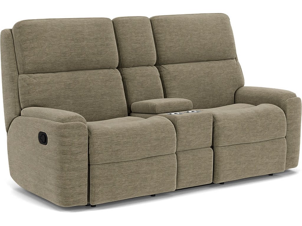 Rio Fabric Reclining Loveseat with Console - main image
