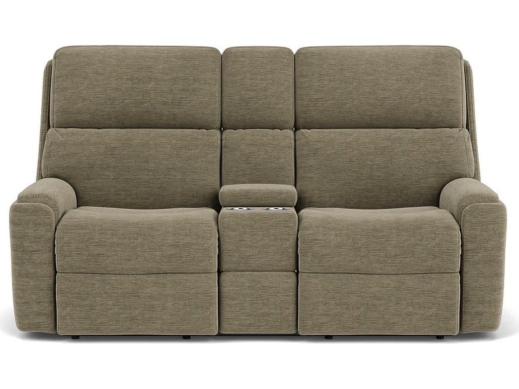 Rio Fabric Reclining Loveseat with Console - image 1