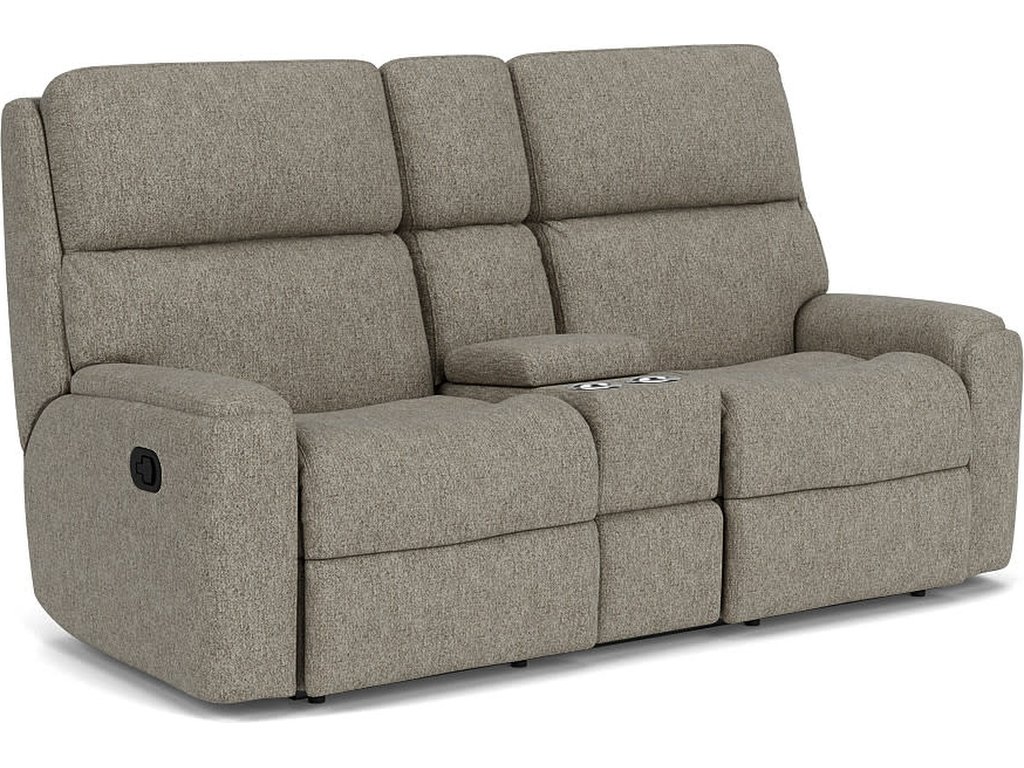 Rio Fabric Reclining Loveseat with Console - image 3