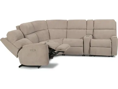 Rio Fabric Power Reclining Sectional with Power Headrests - Alternative View