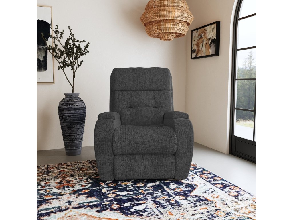 Strait Fabric Power Recliner with Power Headrest - image 1