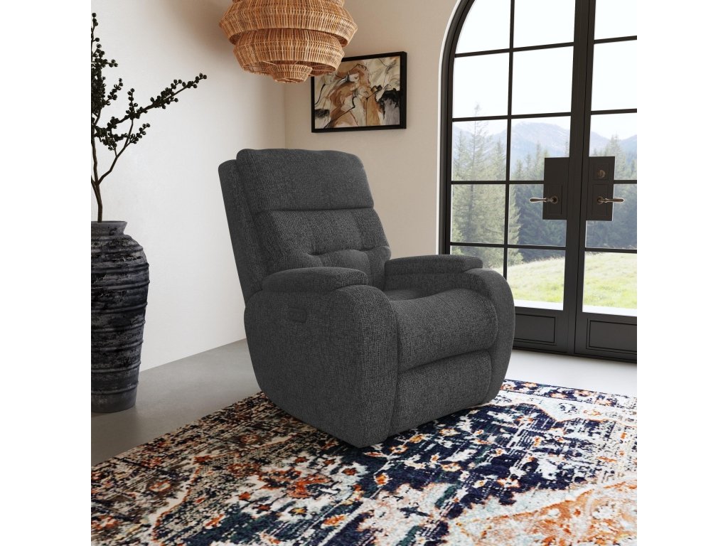 Strait Fabric Power Recliner with Power Headrest - image 4