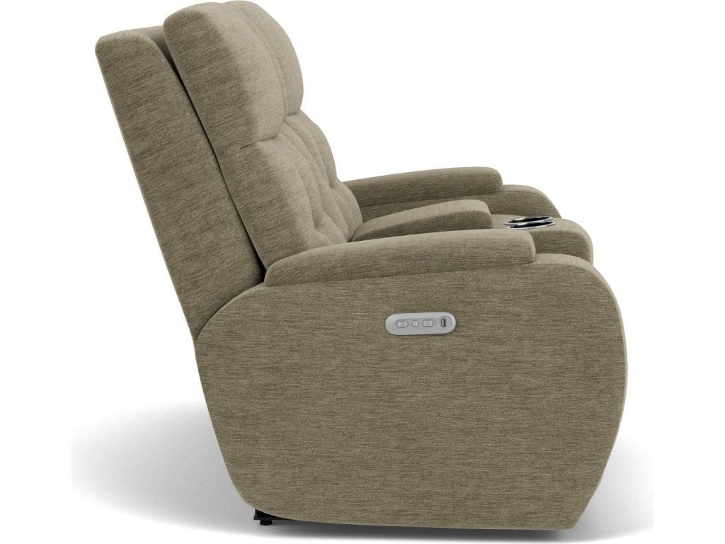 Strait Fabric Power Recliner with Power Headrest & Lumbar - image 9